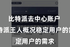 比特派去中心账户 比特派王人概况稳定用户的需求