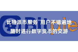 比特派币服务 用户不错遍地随时进行数字货币的交游