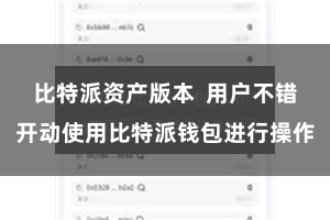 比特派资产版本  用户不错开动使用比特派钱包进行操作